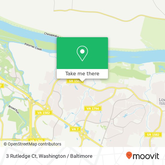 Mapa de 3 Rutledge Ct, Sterling, VA 20165