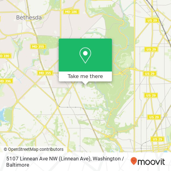 Mapa de 5107 Linnean Ave NW (Linnean Ave), Washington, DC 20008