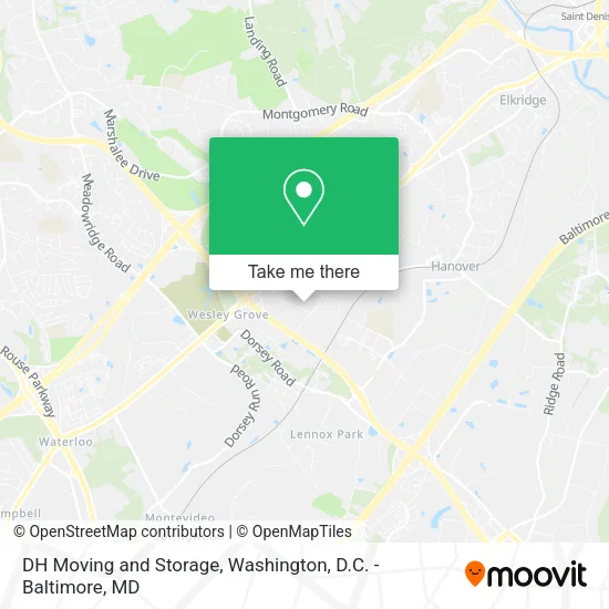 Mapa de DH Moving and Storage