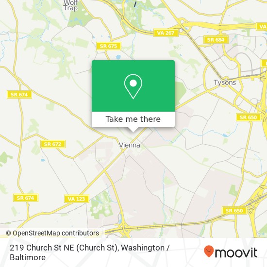 Mapa de 219 Church St NE (Church St), Vienna, VA 22180