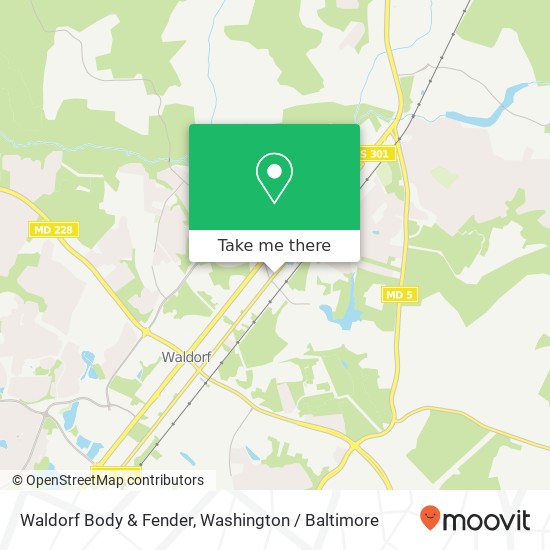 Mapa de Waldorf Body & Fender, 2590 Old Washington Rd