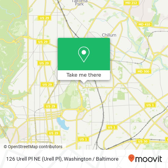126 Urell Pl NE (Urell Pl), Washington, DC 20011 map