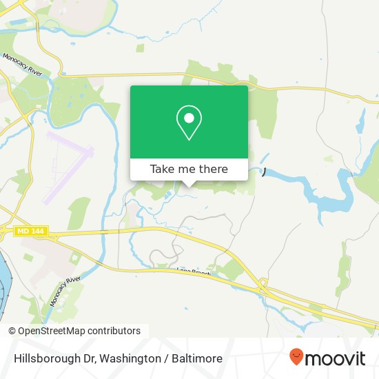 Mapa de Hillsborough Dr, Frederick (HOOD COLLEGE), MD 21701