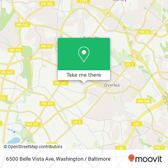 6500 Belle Vista Ave, Baltimore, MD 21206 map