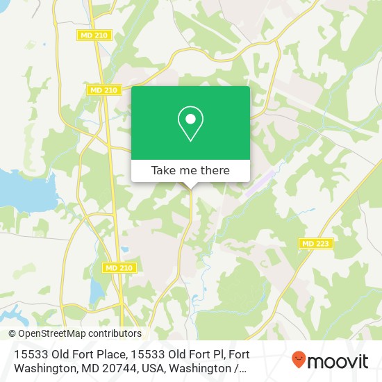 Mapa de 15533 Old Fort Place, 15533 Old Fort Pl, Fort Washington, MD 20744, USA