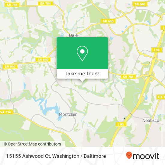 Mapa de 15155 Ashwood Ct, Woodbridge, VA 22193