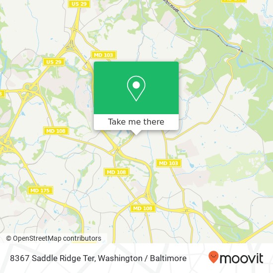 Mapa de 8367 Saddle Ridge Ter, Ellicott City, MD 21043