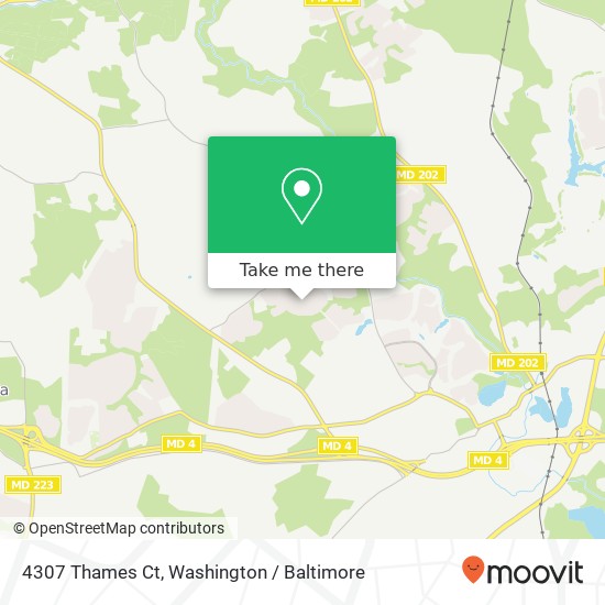 Mapa de 4307 Thames Ct, Upper Marlboro, MD 20772