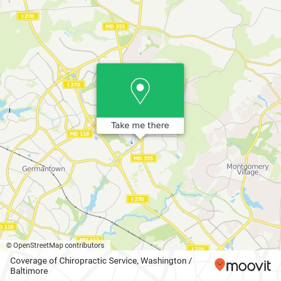 Mapa de Coverage of Chiropractic Service, 11524 Middlebrook Rd