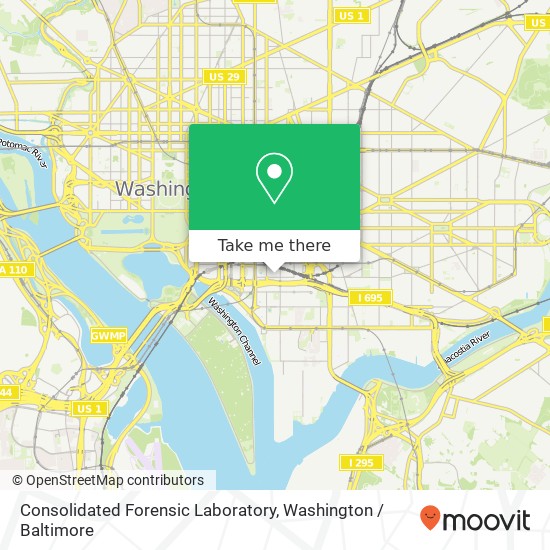 Consolidated Forensic Laboratory, 401 E St SW map