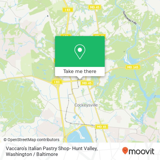 Mapa de Vaccaro's Italian Pastry Shop- Hunt Valley, 118 Shawan Rd