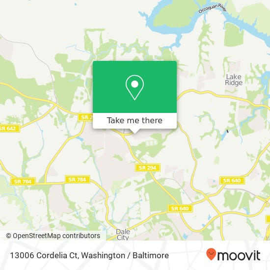 Mapa de 13006 Cordelia Ct, Woodbridge, VA 22192