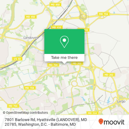 Mapa de 7801 Barlowe Rd, Hyattsville (LANDOVER), MD 20785