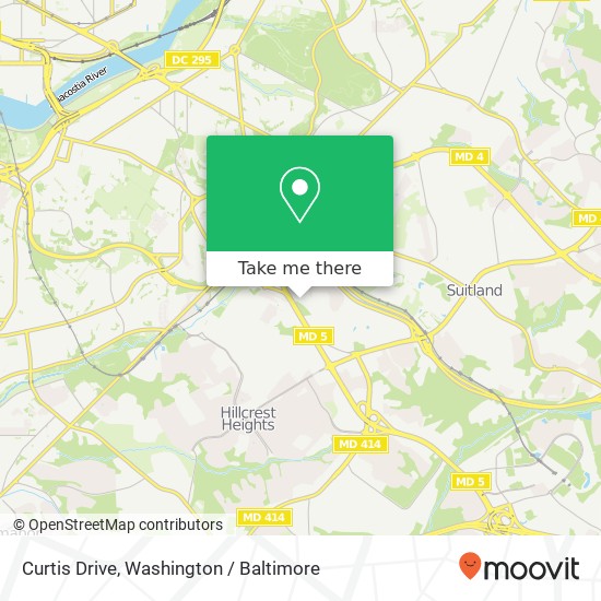 Mapa de Curtis Drive, Curtis Dr, Suitland-Silver Hill, MD, USA