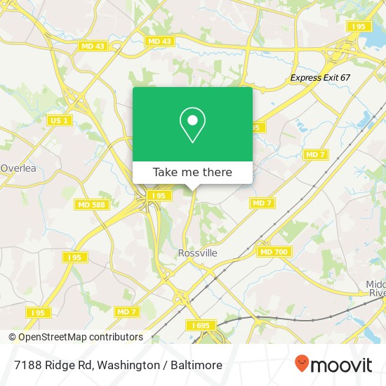 Mapa de 7188 Ridge Rd, Rosedale, MD 21237