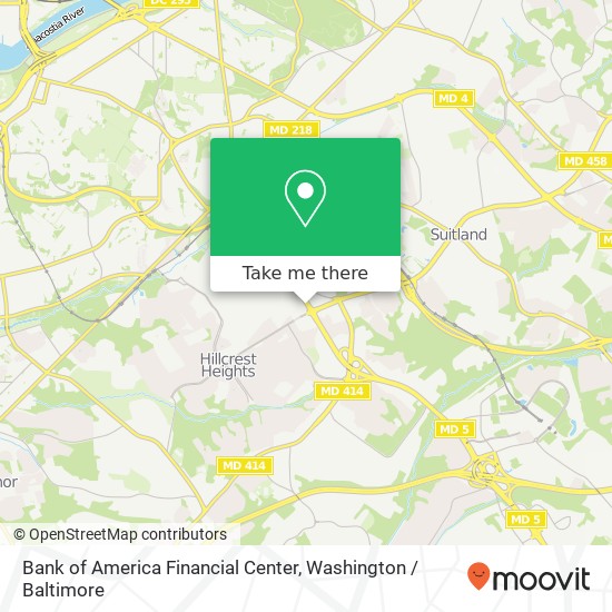 Mapa de Bank of America Financial Center, 3731 Branch Ave