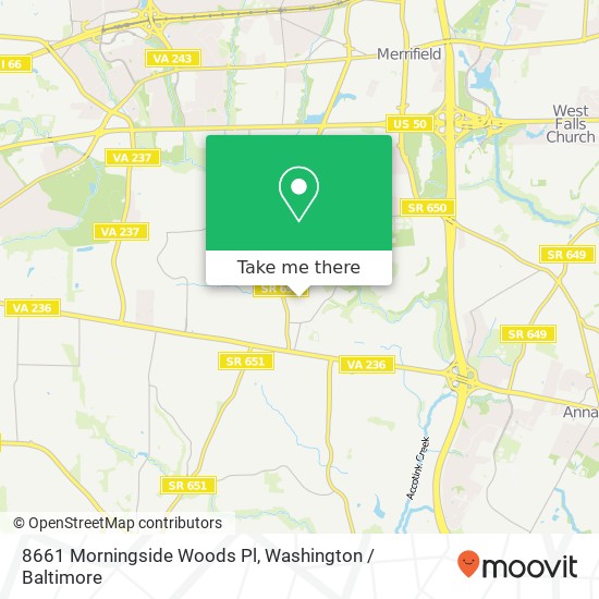 8661 Morningside Woods Pl, Fairfax, VA 22031 map