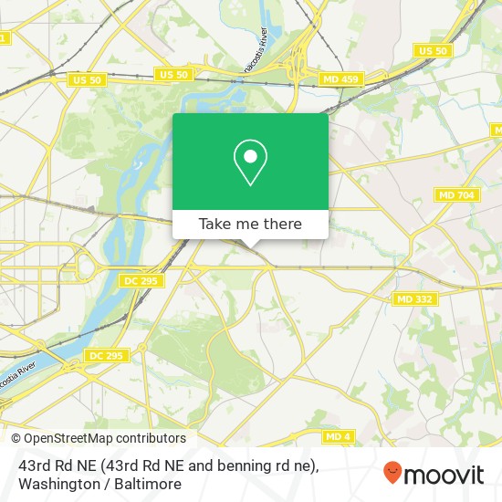 Mapa de 43rd Rd NE (43rd Rd NE and benning rd ne), Washington, DC 20019