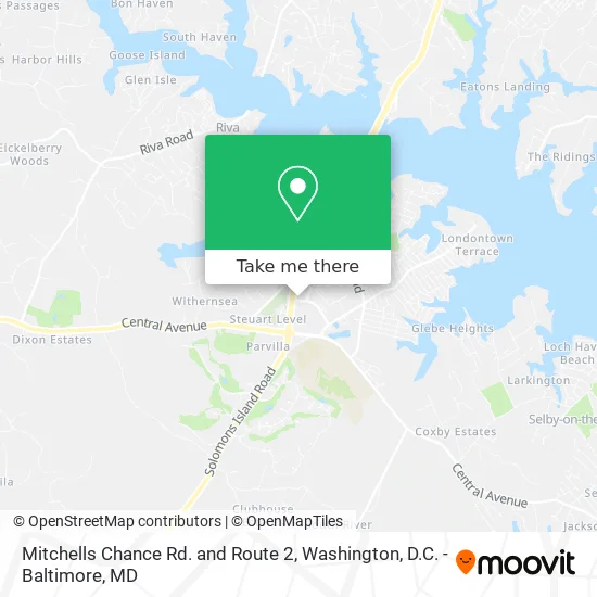 Mitchells Chance Rd. and Route 2 map