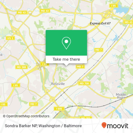 Mapa de Sondra Barker NP, 9103 Franklin Square Dr