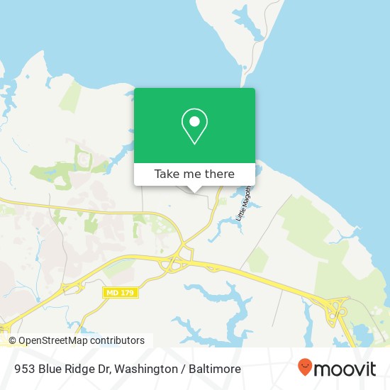 Mapa de 953 Blue Ridge Dr, Annapolis, MD 21409