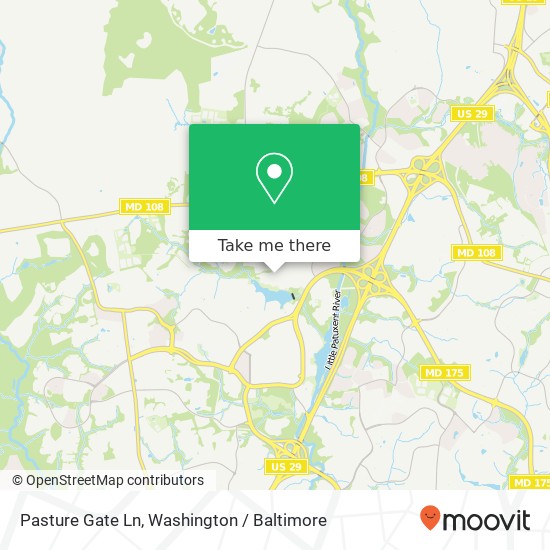 Mapa de Pasture Gate Ln, Columbia, MD 21044