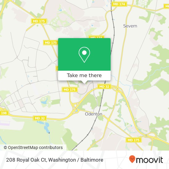 Mapa de 208 Royal Oak Ct, Odenton, MD 21113