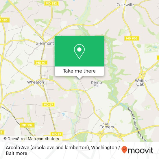Mapa de Arcola Ave (arcola ave and lamberton), Silver Spring, MD 20902