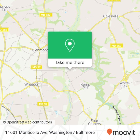 Mapa de 11601 Monticello Ave, Silver Spring, MD 20902