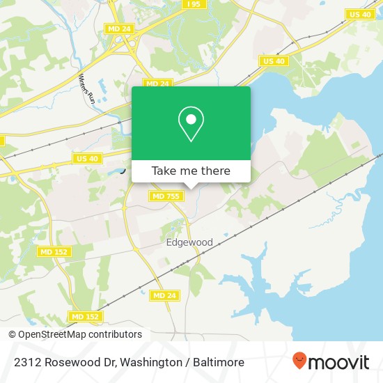 Mapa de 2312 Rosewood Dr, Edgewood, MD 21040