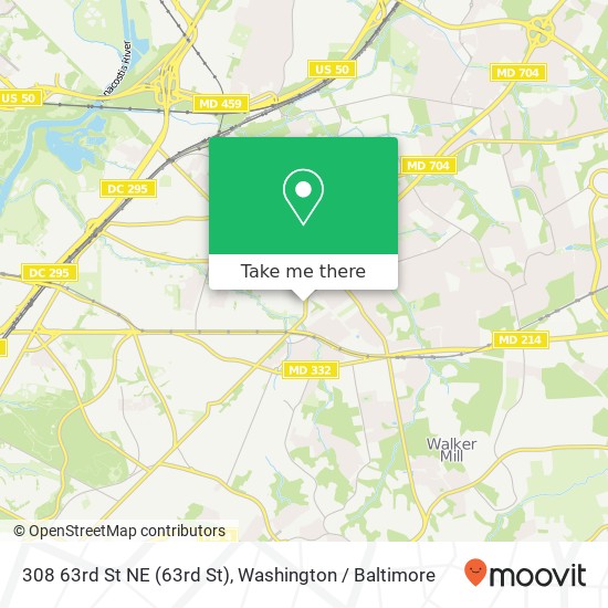 Mapa de 308 63rd St NE (63rd St), Washington, DC 20019