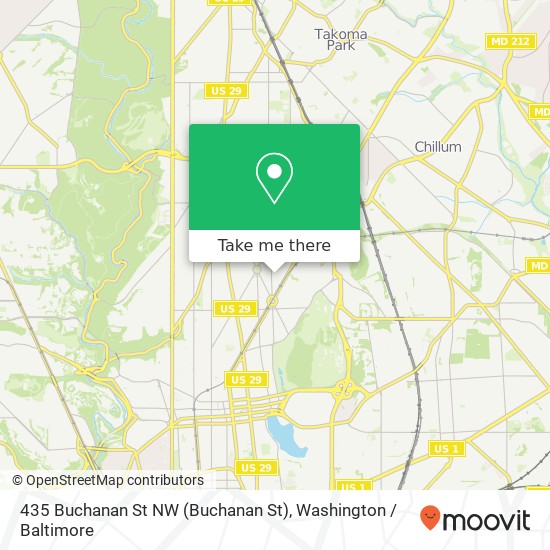 Mapa de 435 Buchanan St NW (Buchanan St), Washington, DC 20011