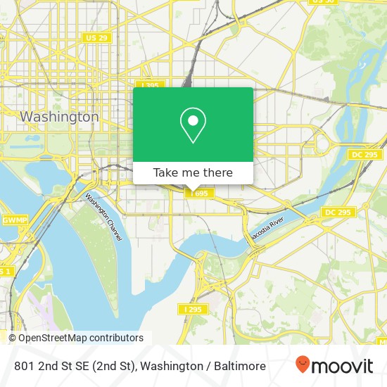Mapa de 801 2nd St SE (2nd St), Washington, DC 20003