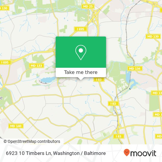 Mapa de 6923 10 Timbers Ln, Baltimore, MD 21209