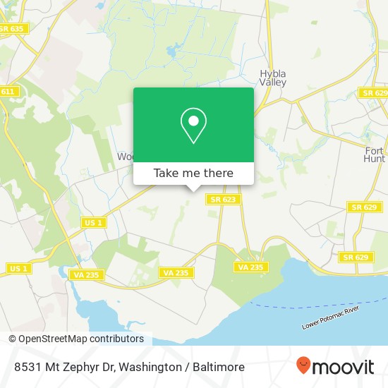 Mapa de 8531 Mt Zephyr Dr, Alexandria, VA 22309