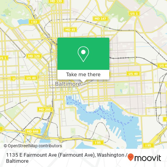 1135 E Fairmount Ave (Fairmount Ave), Baltimore, MD 21202 map