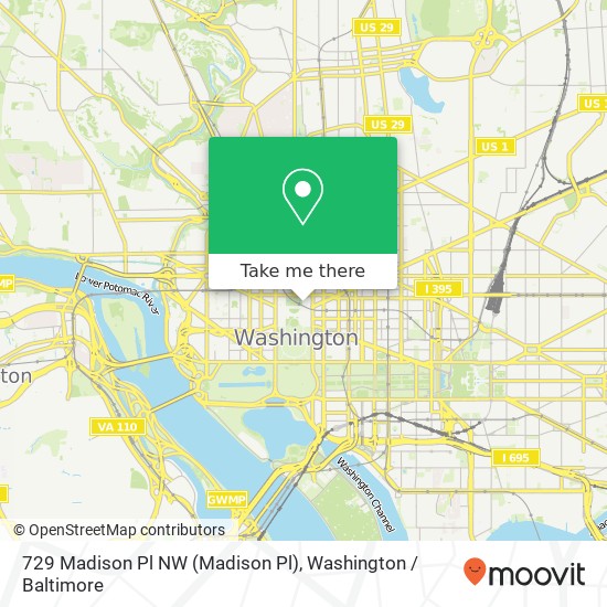 729 Madison Pl NW (Madison Pl), Washington, DC 20005 map