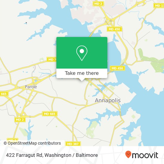 Mapa de 422 Farragut Rd, Annapolis (CPE ST CLAIRE), MD 21401