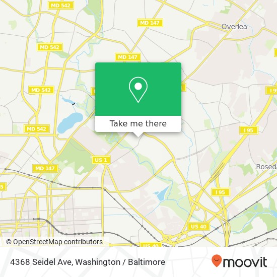 Mapa de 4368 Seidel Ave, Baltimore, MD 21206