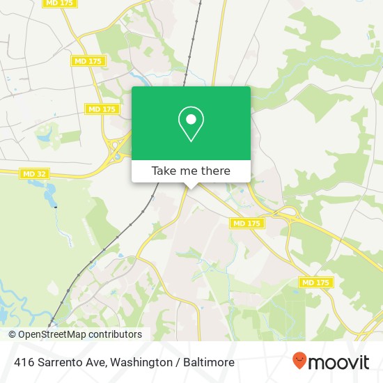 Mapa de 416 Sarrento Ave, Odenton, MD 21113