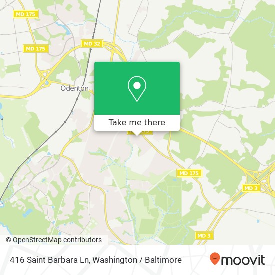 Mapa de 416 Saint Barbara Ln, Gambrills, MD 21054