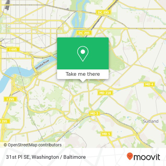 31st Pl SE, Washington (Washington DC), DC 20020 map