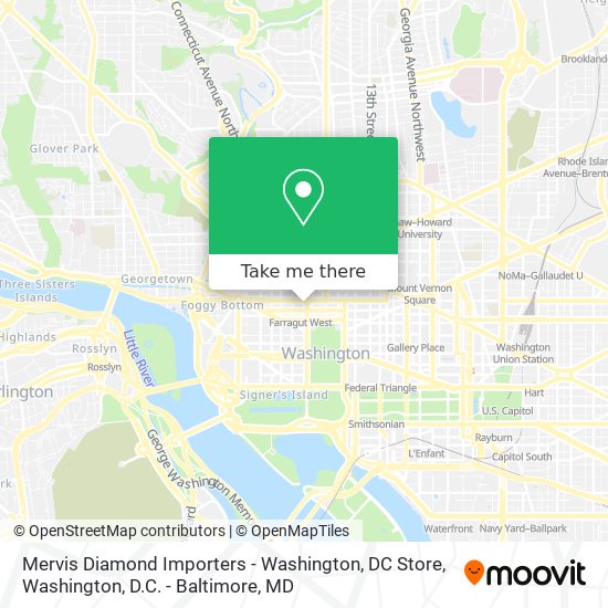 Mapa de Mervis Diamond Importers - Washington, DC Store