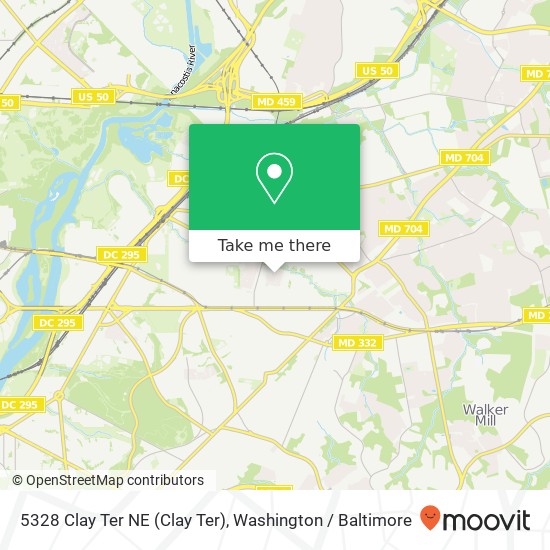 Mapa de 5328 Clay Ter NE (Clay Ter), Washington, DC 20019