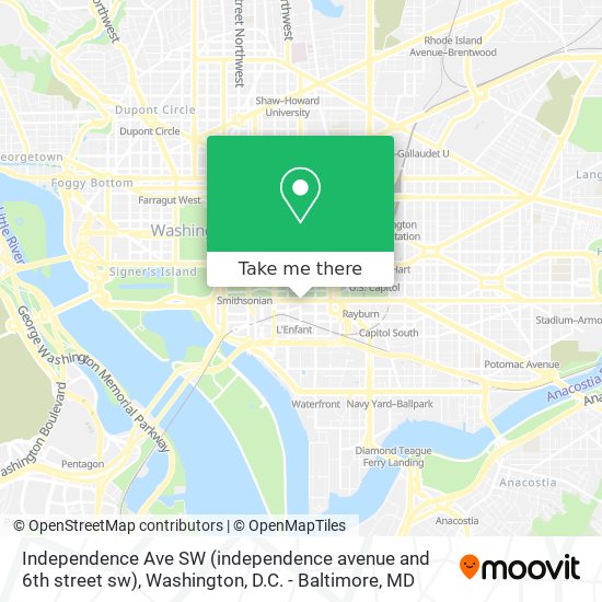 Independence Ave SW (independence avenue and 6th street sw) map
