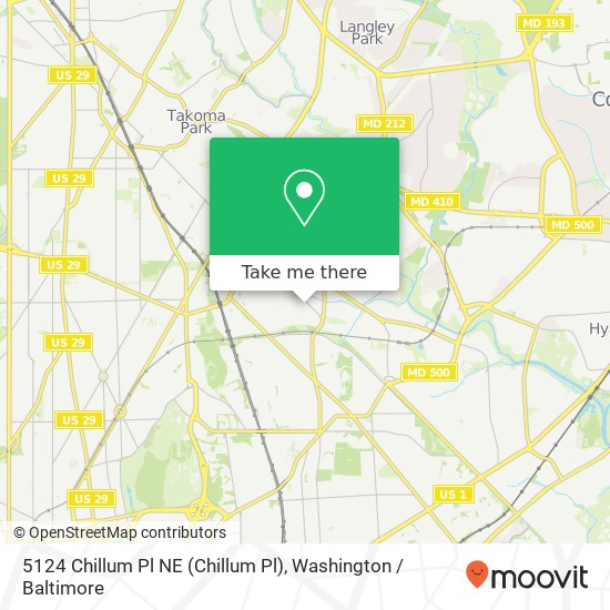Mapa de 5124 Chillum Pl NE (Chillum Pl), Washington, DC 20011