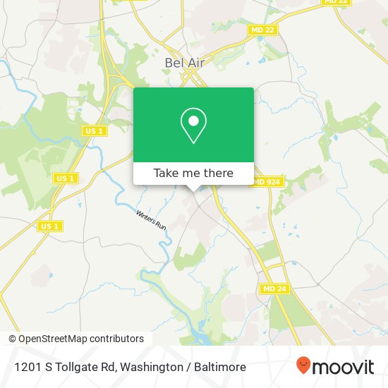 Mapa de 1201 S Tollgate Rd, Bel Air, MD 21014