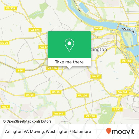 Mapa de Arlington VA Moving, 3700 7th St N
