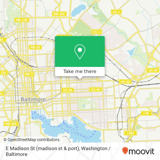 E Madison St (madison st & port), Baltimore, MD 21205 map