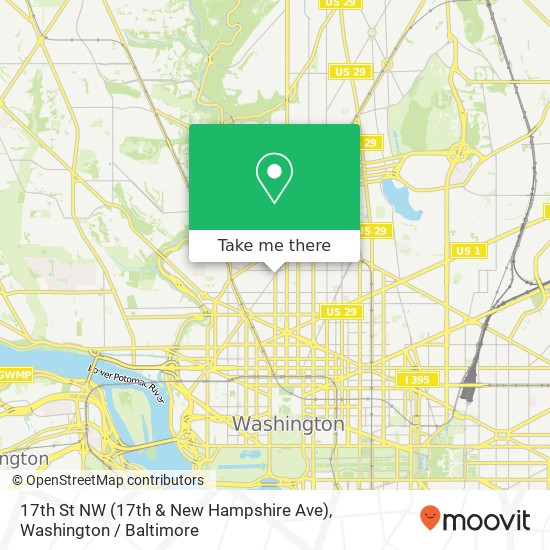 Mapa de 17th St NW (17th & New Hampshire Ave), Washington, DC 20009